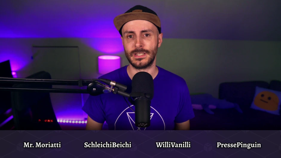 Ein Screenshot von einem Video, unten sind klein Beispielnamen für Unterstützer:innen eingeblendet. Ein Screenshot von einem Video, unten sind klein Beispielnamen für Unterstützer:innen eingeblendet.