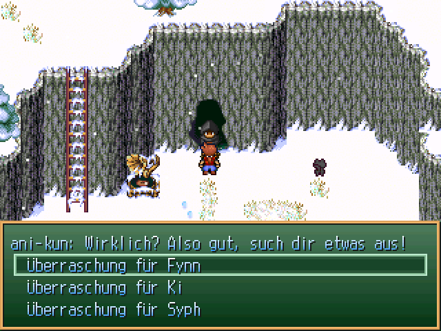 ani-kun, bei dem ihr in der Tauschquest im RPG-Maker-Spiel Mondschein den Zahnstocher und Teddy eintausch und euch eine Überraschung auswählen könnt.