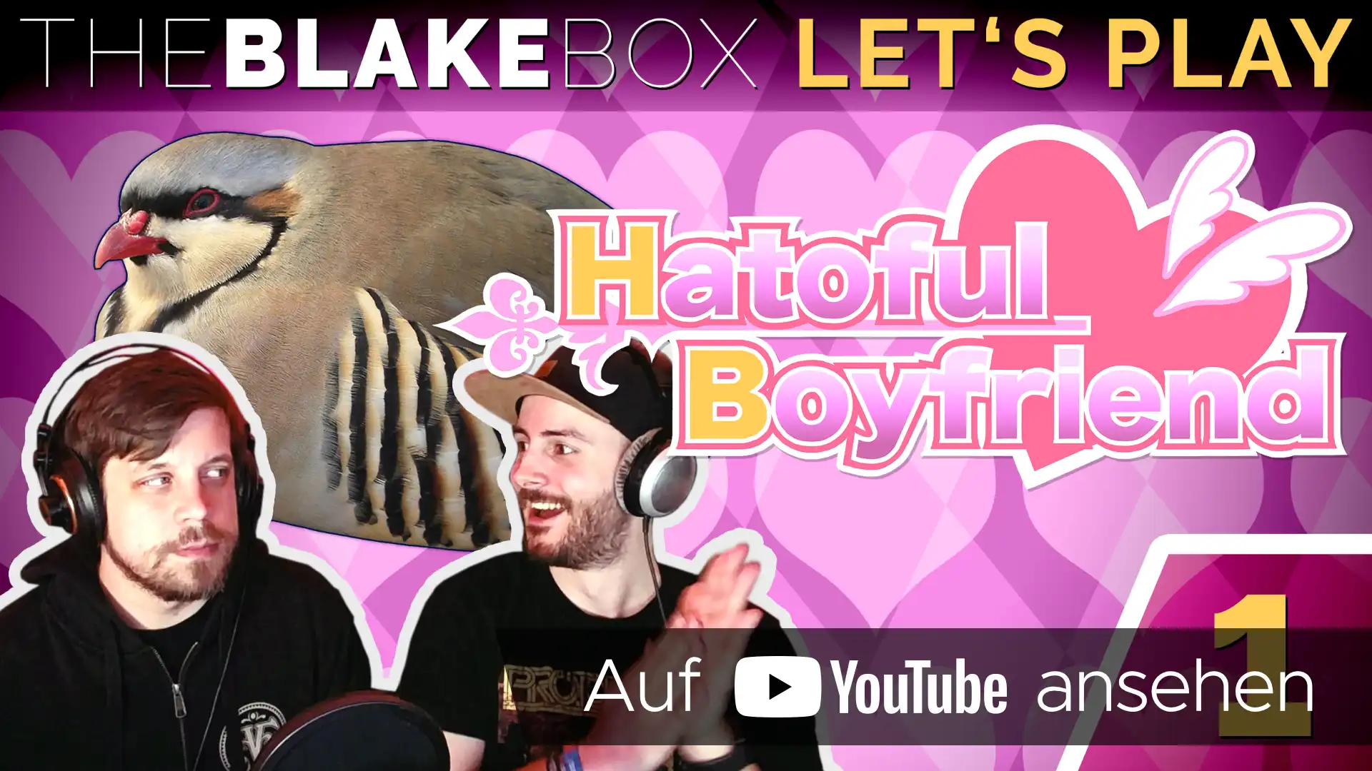 YouTube-Thumbnail meines und Munks Let's Plays von Hatoful Boyfriend